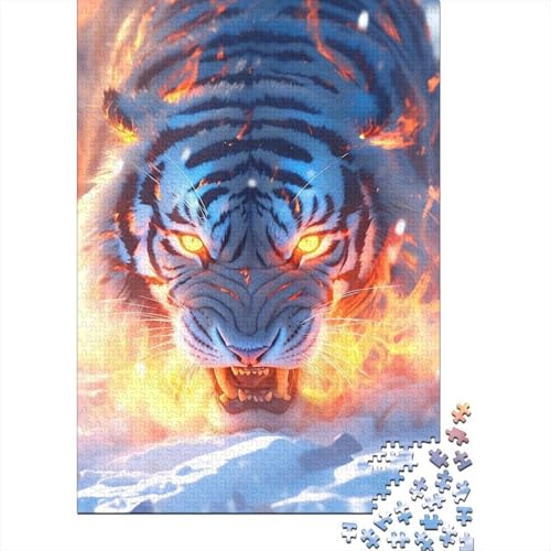 Puzzle für Erwachsene und Jugendliche, künstlerischer Tiger, 300-teiliges Puzzle aus Holz für Erwachsene und ab 18 Jahren, Erwachsene und 300 Teile (40 x 28 cm) von BaoFFF