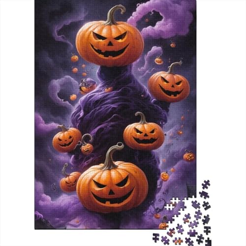 Puzzle für Teenager, 500 Teile, Halloween-Kürbis, Puzzle für Erwachsene, Lernspiel, Herausforderungsspielzeug, 500 Teile, Holzpuzzle für Erwachsene, 500 Teile (52 x 38 cm) von BaoFFF