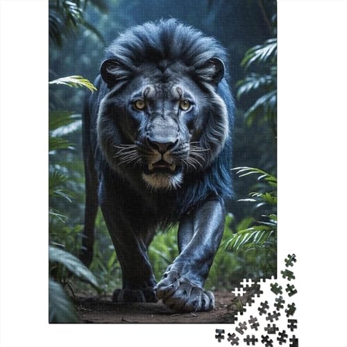 Puzzle für künstlerischen Löwen, 1000-teiliges Puzzle für Erwachsene, Holzpuzzle für Erwachsene und ab 18 Jahren, Spaß für die ganze Familie, Puzzle 1000 Teile (75 x 50 cm) von BaoFFF