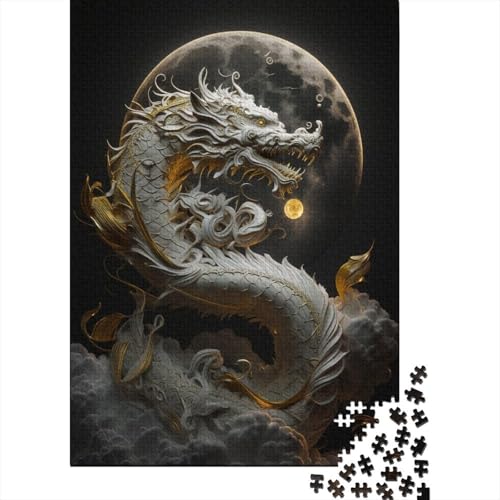 Puzzle mit 1000 Teilen, Brave Dragon, kreatives quadratisches Puzzle für Erwachsene und Holzpuzzle, Spielzeug, Denkspiel, 1000 Teile (75 x 50 cm) von BaoFFF