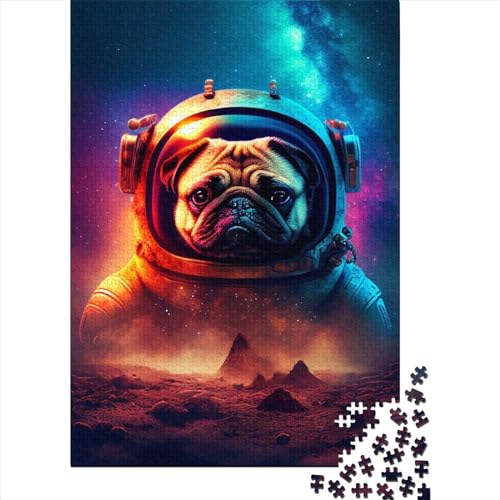 Puzzle mit 1000 Teilen, Space Pug 1, quadratische Puzzles für Erwachsene und Holzpuzzles, Lernspielzeug, Familienspiele, 1000 Teile (75 x 50 cm) von BaoFFF