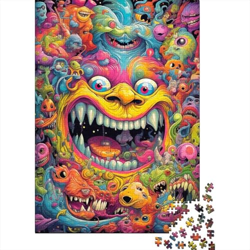 Puzzle mit 300 Teilen, psychedelische Monster, Puzzle für Erwachsene, Holzpuzzle, pädagogisches Stressabbau-Spielzeug, Puzzle, 300 Stück (40 x 28 cm) von BaoFFF