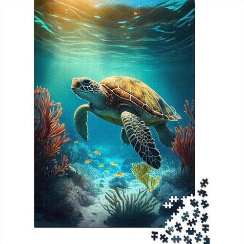 Schildkröten-Tierpuzzle 500 Teile, Holzpuzzle, Puzzle 500 Teile, Puzzle für Erwachsene, Lernspiel, Herausforderungsspielzeug, Erntedankgeschenke, 500 Stück (52 x 38 cm) von BaoFFF