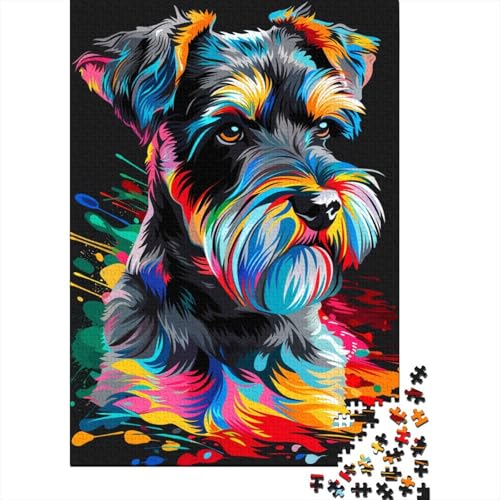 Standardschnauzer-Hundepuzzle für Erwachsene und Jugendliche, 300 Teile, Holzpuzzle für Erwachsene, Puzzles für Jugendliche ab 12 Jahren, 300 Teile (40 x 28 cm) von BaoFFF