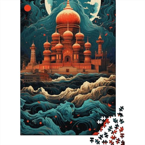 Taj Mahal, Segeln auf der Welle, Holzpuzzle, 1000 Teile, Puzzle für Erwachsene, Lernspiel, Herausforderungsspielzeug, Heiligabend-Geschenke, 1000 Teile (75 x 50 cm) von BaoFFF