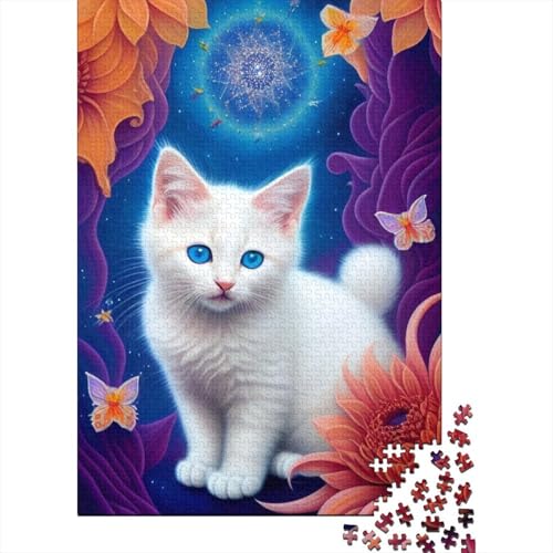 Tierkunst-Puzzle mit Katzenmotiv, 500-teiliges Puzzle für Erwachsene, Puzzle mit 500 Teilen, Puzzle-Geschenke, 500 Teile (52 x 38 cm) von BaoFFF