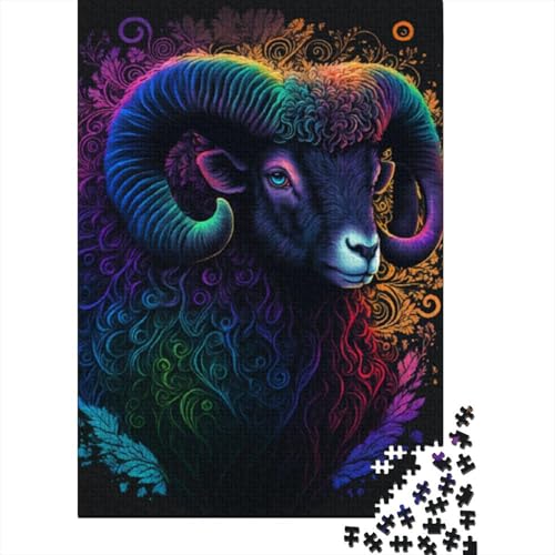 Tierziegen-Puzzles für Erwachsene, 1000-teiliges Puzzle für Teenager, Lernspiel, Herausforderungsspielzeug, 1000 Stück (75 x 50 cm) von BaoFFF