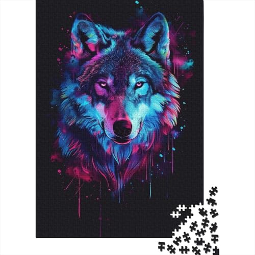 Weltraum-Astronauten-Wolf-Puzzle für Erwachsene und Jugendliche, 1000 Teile, Holzpuzzle für Teenager, Geschenke, Denksportspiel, 1000 Teile (75 x 50 cm) von BaoFFF