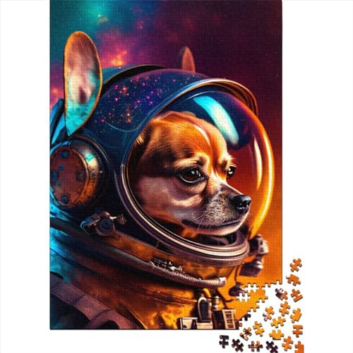 Weltraum-Chihuahua-Puzzle für Erwachsene und Jugendliche, 1000 Teile, Puzzle für Erwachsene, nachhaltiges Puzzle für Erwachsene | Spiele, Geburtstagsgeschenk, 1000 Teile (75 x 50 cm) von BaoFFF