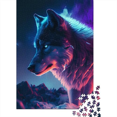 Wunderschönes Wolf-Puzzle für Erwachsene und Jugendliche, 1000 Teile, Holzpuzzle für Erwachsene, Puzzle für Jugendliche ab 12 Jahren, 1000 Teile (75 x 50 cm) von BaoFFF