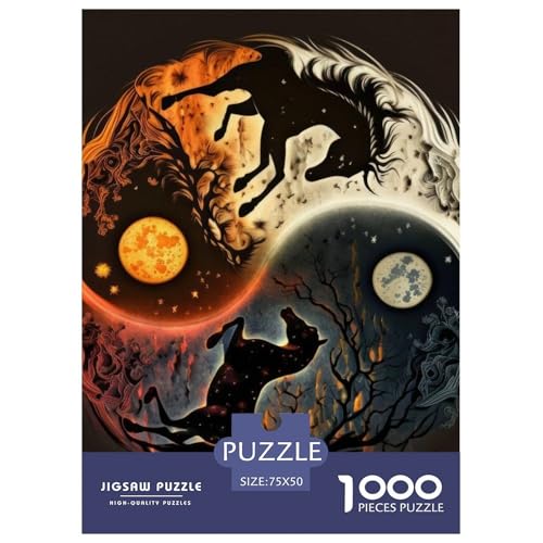 Yin Yang Art Puzzle für Erwachsene und Jugendliche, 1000 Teile, Puzzle für Jugendliche, Geschenke, Spielspielzeug für Erwachsene, 1000 Teile (75 x 50 cm) von BaoFFF