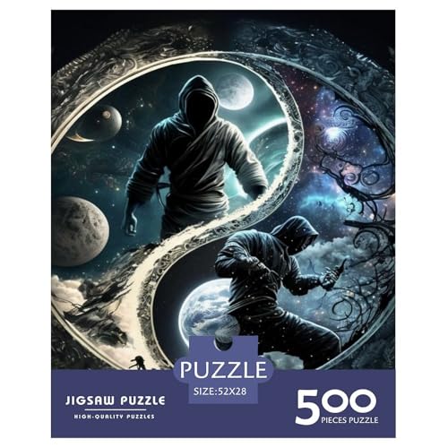 Yin Yang Art Puzzles 500 Teile Puzzles Puzzles für Erwachsene Lernspiel Herausforderungsspielzeug 500 Teile (52x38cm) von BaoFFF