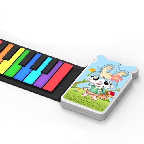 49 Tasten Aufrollbare E-Piano-Tastatur Kleine Klaviertastatur aufrollbare Silikon-Klappklaviertastatur kleines Klavier aufrollbares Klavier Klavier von BaoFufc