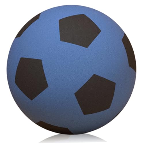 Baobiutin Blau Stiller Fußballball für Kinder Größe 5 Silent Fußball PU PU Schaumfußball Schock Absorption Kleiner Fußball Leichter weicher Fußball für Training Kinderspielzeug, Schaumfußball von Baobiutin