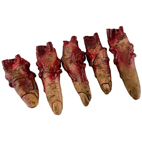 Halloween -Dekorationen, Halloween gefälschte blutige Körperteile realistische abgetrennte Finger Horror beängstigende Streichspielzeuge, Halloween Horror Vampire Zombie Finger (kein Seil), Hallowe von Baobiutin