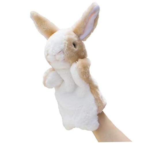 Baobiutin Handpuppen Tierpuppen süße Plüsch realistische weiche Handpuppen für Erwachsene Kinder Tier Handpuppen für Kindergarten Geschichtenerzählen, brauner Hasen von Baobiutin