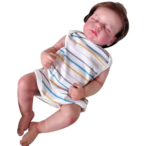 Realistische Babypuppe Babypuppe 20 in hoher Silikon lebensechter realistischer realer Babypuppen mit exquisitem Detail süßes weiches Neugeborene Babypuppengeschenke für Mädchen, Mädchen von Baobiutin