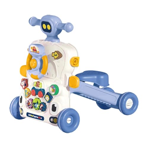 Baby Kleinkinder Push Spielzeug Lernen zu Stehen Gehen Frühen Lernen Push Spielzeug Interaktive Sound Wirkung Baby Gleitet Auto Infant, 5 In1 Blau von Baoblaze