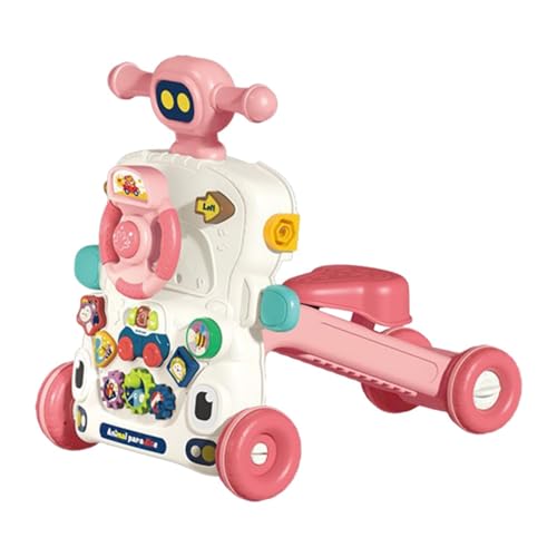 Baby Kleinkinder Push Spielzeug Lernen zu Stehen Gehen Frühen Lernen Push Spielzeug Interaktive Sound Wirkung Baby Gleitet Auto Infant, 5 In1 Rosa von Baoblaze