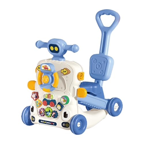 Baby Kleinkinder Push Spielzeug Lernen zu Stehen Gehen Frühen Lernen Push Spielzeug Interaktive Sound Wirkung Baby Gleitet Auto Infant, 6 In1 Blau von Baoblaze