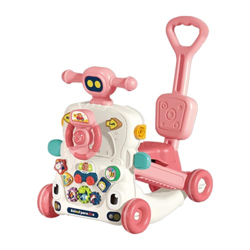 Baby Kleinkinder Push Spielzeug Lernen zu Stehen Gehen Frühen Lernen Push Spielzeug Interaktive Sound Wirkung Baby Gleitet Auto Infant, 6 In1 Rosa von Baoblaze