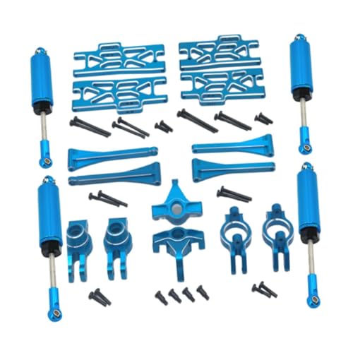 Baoblaze 1/10 1/12 RC-Auto-Upgrade-Set, vordere Lenkschale, modifizierte vordere und hintere Schwinge, vordere und hintere Stoßdämpfer für Wltoys 12402, BLAU von Baoblaze