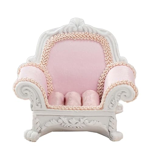 Baoblaze 1/12 Miniatur-Puppenhaus-Sofa, kleiner Schmuck-Aufbewahrungskoffer für Ob11-Puppenszene, Ornament, Kunstharz, Mini-Schmuckschatulle, ROSA von Baoblaze