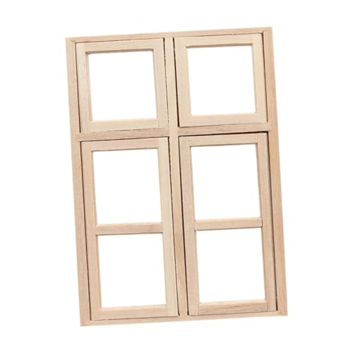 Baoblaze 1/12 Puppenhaus-Fenstermöbel, Miniatur-Holzfenster, Mini-DIY-Fensterläden für DIY-Szene, Schlafzimmer, Zuhause, Küche, A von Baoblaze