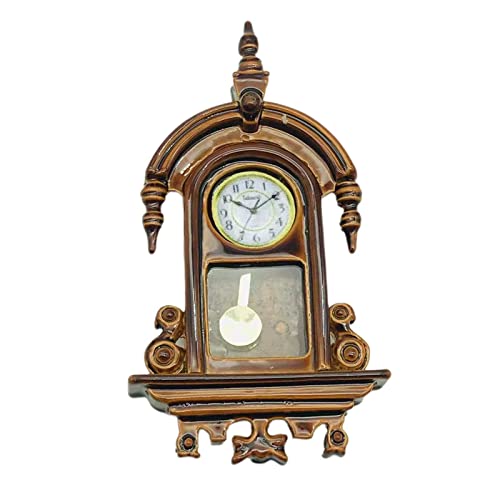 Baoblaze 1/12 Puppenhaus Miniatur Modell römische Uhr Wohnzimmer Möbel Spielzeug Landschaft liefert Zubehör Spielzeug Schlafzimmer Vintage Wanduhr Dekor, Stil a von Baoblaze