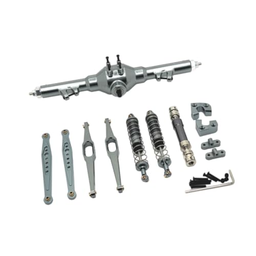 Baoblaze 1/12 RC Auto Metall Upgrade Kits Stoßdämpfer Antriebswelle Set Ersatzteile Modifikation Hintere Spurstangen für 124006 12427 Fahrzeug, Grau von Baoblaze