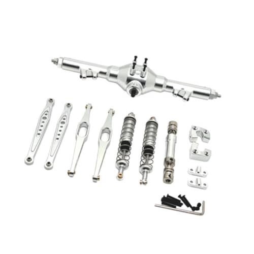 Baoblaze 1/12 RC Auto Metall Upgrade Kits Stoßdämpfer Antriebswelle Set Ersatzteile Modifikation Hintere Spurstangen für 124006 12427 Fahrzeug, Silber von Baoblaze