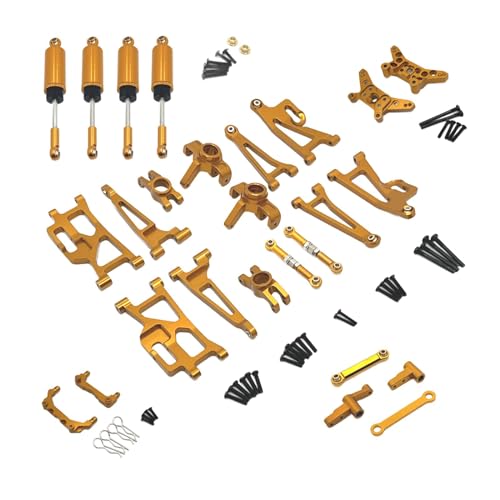 Baoblaze 1/14 RC Autos Metall Ersatzteile 14209 14210 RC Auto Metallteile für 14209 14210 Hintere Untere Obere Schwinge Robustes DIY Zubehör, Gold von Baoblaze