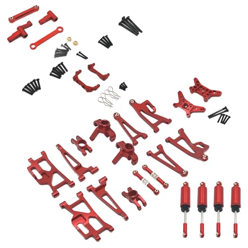 Baoblaze 1/14 RC Autos Metall Ersatzteile 14209 14210 RC Auto Metallteile für 14209 14210 Hintere Untere Obere Schwinge Robustes DIY Zubehör, Rot von Baoblaze