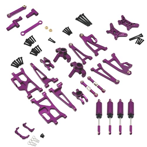 Baoblaze 1/14 RC Autos Metall Ersatzteile 14209 14210 RC Auto Metallteile für 14209 14210 Hintere Untere Obere Schwinge Robustes DIY Zubehör, violett von Baoblaze