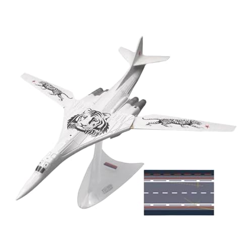 Baoblaze 1/200 Tupolew TU-160 Strategisches Bomberflugzeugmodell, Druckgusslegierung, Länge 27 cm, Spannweite 28 cm, Flugzeugminiatur, Luftfahrt-Souvenir, Tiger-Muster von Baoblaze