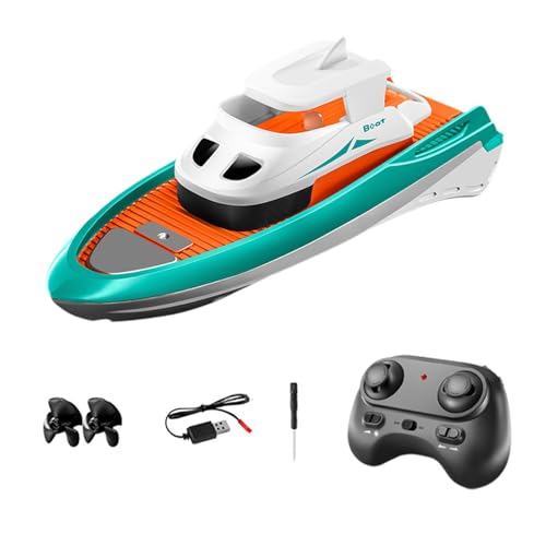 Baoblaze 1/32 RC-Boot für Kinder, Badewanne, Spielzeugboote, Mini-Geschenke, wasserdichtes Doppelmotor-Fernbedienungsboot für Kinder, Jungen, Mädchen, Seen, Orange von Baoblaze