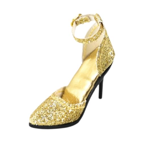 Baoblaze 1/6 Figur High Heels Sandalen Puppe High Heels Modell Dekoration Stilvolles Rollenspiel Spielzeugkostüm für 12" weibliche Actionfigur, Gold von Baoblaze