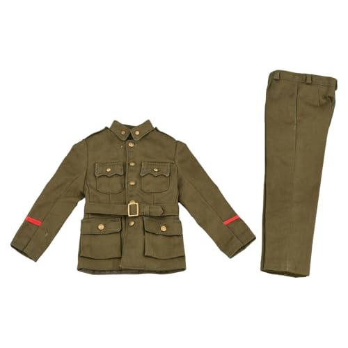 Baoblaze 1/6 Maßstab Herren Figur Top Mantel mit Hose Langarm Top Uniform Realistische Cosplay Uniformen Anzug Kostüm fürfür 12in Zubehör von Baoblaze