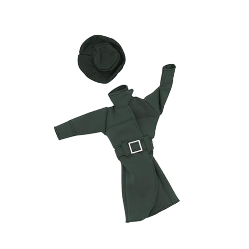 Baoblaze 1/6 Maßstab weibliche Figur Puppe Trenchcoat Puppenkleidung Kindergeschenke DIY Puppenkleid mit Hut für 12 Zoll Actionfigur, GRÜN von Baoblaze