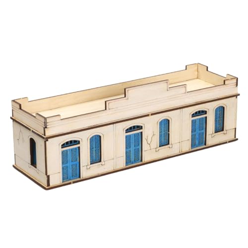 Baoblaze 1/72 Holzarchitektur-Bausätze, DIY-Gebäude, 3D-Puzzle, Sandtisch, kreatives Holzhausmodell für Erwachsene und Kinder, Landschaftslayout, Wohnung von Baoblaze