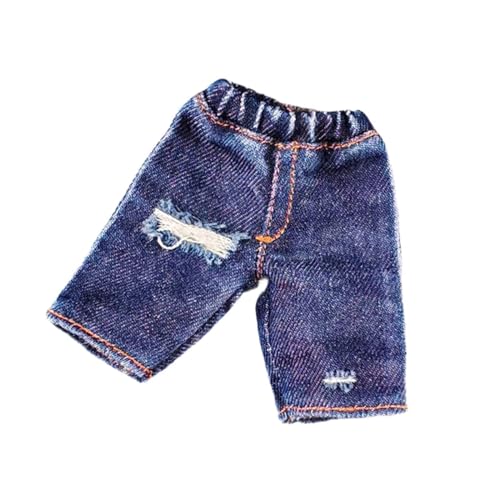 Baoblaze 1:12 Maßstab Männliche Actionfigur Jeansshorts Puppe Ankleidedekoration Kinder Rollenspiel für 6 Zoll Jungen Puppenzubehör, Blau mit Löchern von Baoblaze