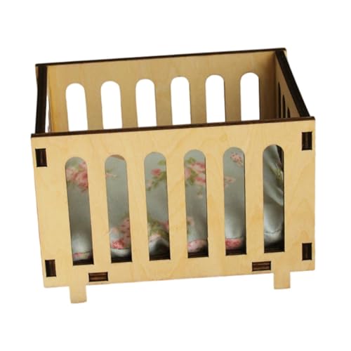 Baoblaze 1:12 Puppenhaus Baby Wiege Krippe Rollenspiel Spielzeug Puppe Möbel Requisiten Puppenhaus Baby Bett Mini Möbel für Handwerk, Holz von Baoblaze