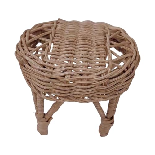 Baoblaze 1:12 Puppenhaus Rattanstuhl Miniatur Handwerk Simulierte Spielzeugmöbel Zubehör Mini Terrassenstuhl Ornamente für Szenenlandschaft, 7cmx9cm von Baoblaze