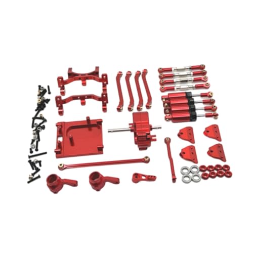 Baoblaze 1:12 Stoßdämpferbaugruppe Servoarm Ersatzteil Servobefestigung Spurstange Aluminium Upgrades Kit für MN99S RC Auto DIY Zubehör, ROT von Baoblaze