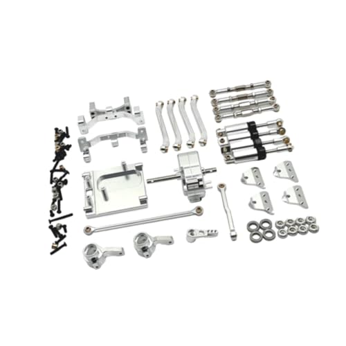 Baoblaze 1:12 Stoßdämpferbaugruppe Servoarm Ersatzteil Servobefestigung Spurstange Aluminium Upgrades Kit für MN99S RC Auto DIY Zubehör, Silber von Baoblaze