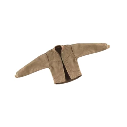 Baoblaze 1:12 männliche Actionfigur Jacke Mini Kleidung Accessoire Puppenmodell Mode Kleidung Sammlerstück Anzieh handgemachtes Kostüm, Khaki von Baoblaze