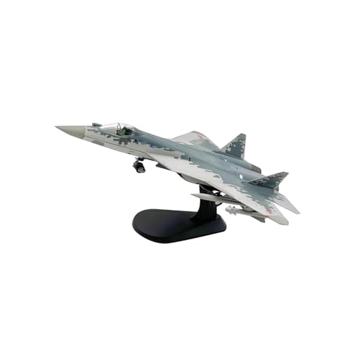 Baoblaze 1:72 SU-57 Druckguss-Kampfflugzeugmodell mit Ausstellungsständer-Ornament, Kampfflugzeugmodell für das Bücherregal zu Hause im Schlafzimmer von Baoblaze