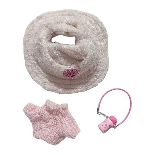 Baoblaze 17 cm Puppenkleidung, süße Puppenkleidung, mit Mütze und Wasserflasche, Puppenkleidung, Puppenpullover für 15 cm Puppen, Alter 5–7 8–10, Rosa von Baoblaze