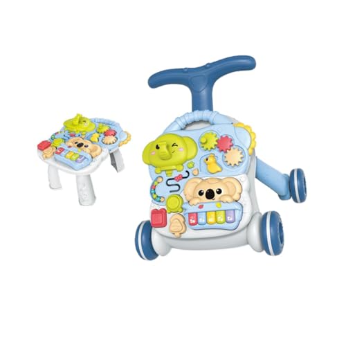 Baoblaze 2-in-1-Baby-Aktivitäts-Walking-Aktivitätszentrum, multifunktionales, abnehmbares, Musikspielzeug für Jungen und Mädchen, Kleinkinder, Blau von Baoblaze