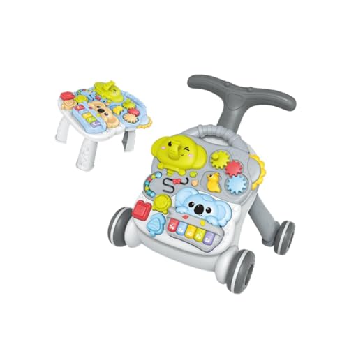 Baoblaze 2-in-1-Baby-Aktivitäts-Walking-Aktivitätszentrum, multifunktionales, abnehmbares, Musikspielzeug für Jungen und Mädchen, Kleinkinder, Grau von Baoblaze